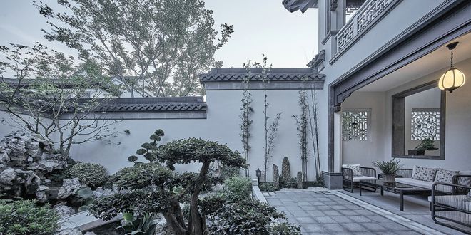 有一种豪宅叫做园林别墅460㎡中国风里面的院子犹如公园